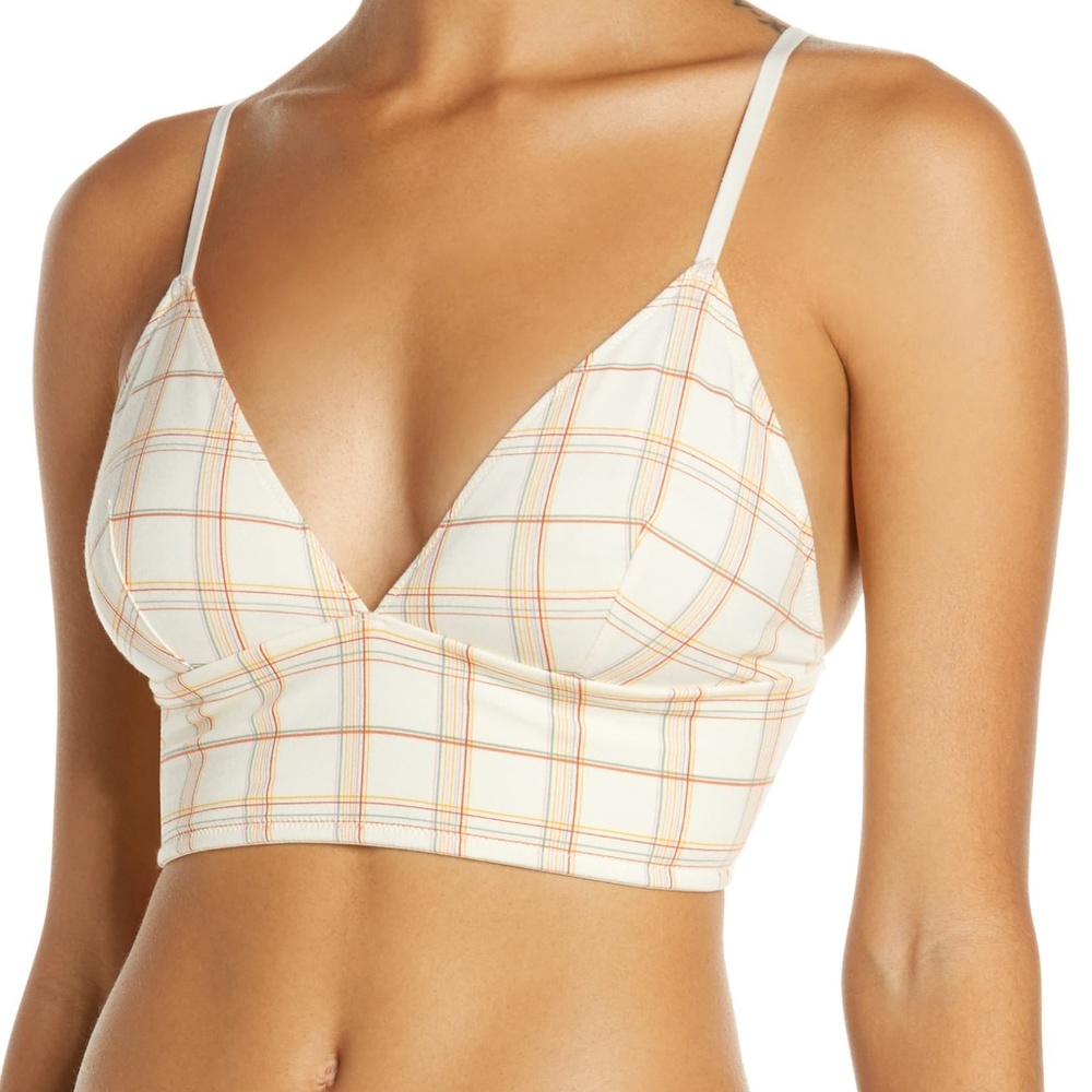 Madewell Intimates Plaid Cotton Modal Bralette New